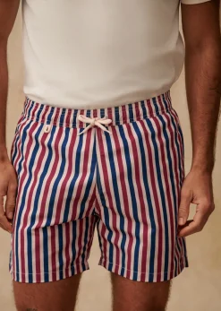 Online Sezane Badehose Stokes Streifen blau ecru rot