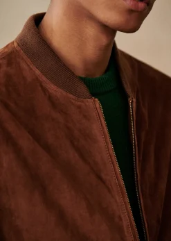 Online Sezane Baseballjacke Harvey Wildleder