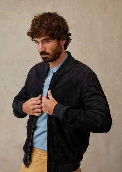 Online Sezane Baseballjacke Harvey Wildleder