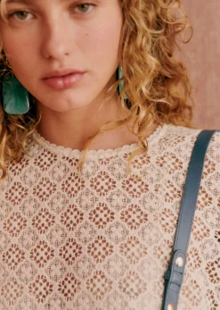 Best Sezane Bluse Lova Beige