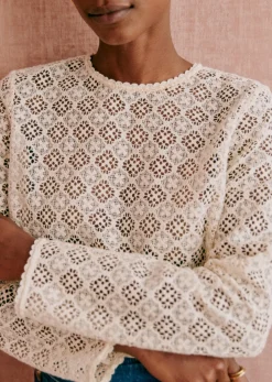Best Sezane Bluse Lova Beige