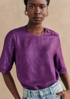 Discount Sezane Bluse Tiberio Violett