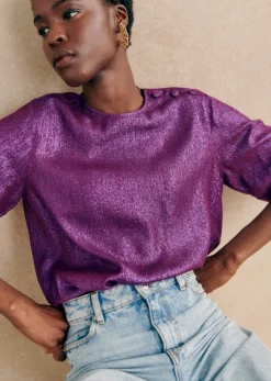 Discount Sezane Bluse Tiberio Violett