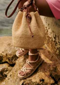 Best Sezane Bucket Bag Farrow Raphia naturfarben