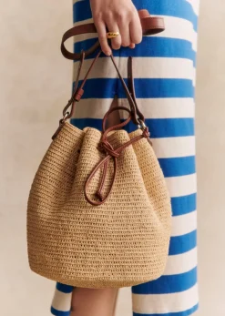 Best Sezane Bucket Bag Farrow Raphia naturfarben