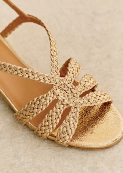 Discount Sezane Flache Sandalen Rosa