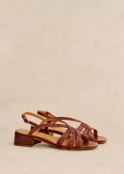 Discount Sezane Flache Sandalen Rosa
