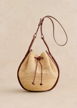 Clearance Sezane Geldbeutel Zélie Raphia naturfarben