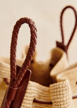 Clearance Sezane Geldbeutel Zélie Raphia naturfarben