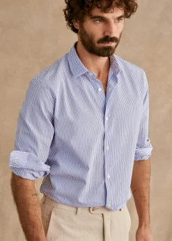 New Sezane Hemd Allen Weiß blaue Streifen