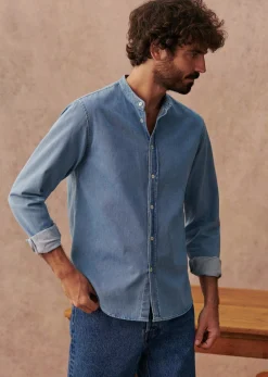 Outlet Sezane Hemd Benny Denim hell