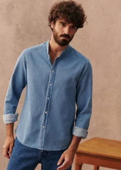 Outlet Sezane Hemd Benny Denim hell