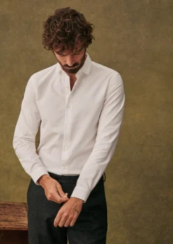 Sezane Hemd Bruce Pinpoint Weiß
