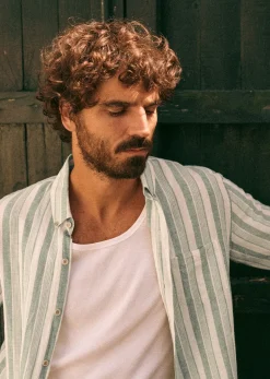Online Sezane Hemd Charlie Baumwolle Leinen