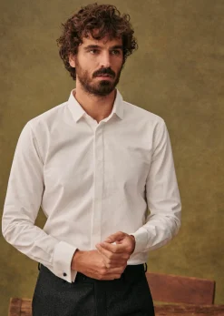 Online Sezane Hemd Garvin Pinpoint Weiß