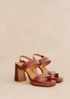 Sezane Hohe Sandalen Suzie Glattes Naturleder