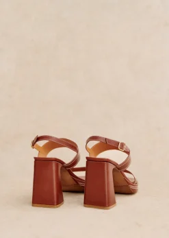 Sezane Hohe Sandalen Suzie Glattes Naturleder