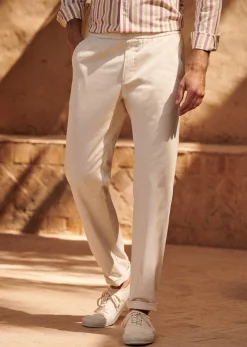 New Sezane Hose Danny Baumwolle Leinen Naturfarben