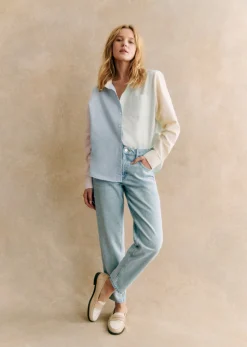 Online Sezane Hose Le Mum Blau Snow