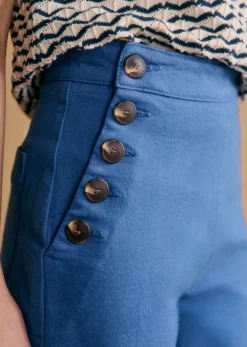 Discount Sezane Hose Marino Crop Blau