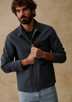 Hot Sezane Jacke Devon Blau Stahl