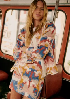 Hot Sezane Jacke Elouise Ikat-Stickerei