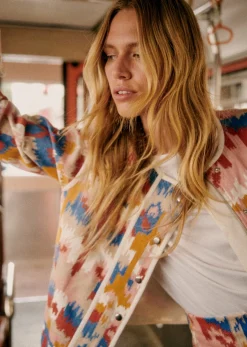 Hot Sezane Jacke Elouise Ikat-Stickerei