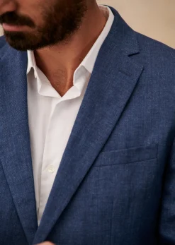 Hot Sezane Jacke Kale Fischgrätmuster Blau