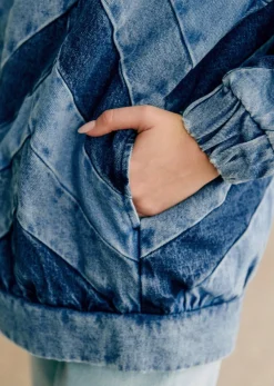 Hot Sezane Jacke Rony Denim Patchwork