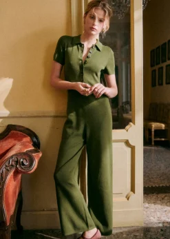 Outlet Sezane Jumpsuit Laurence Khaki