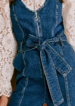 Sezane Jumpsuit Selene Dunkelblau