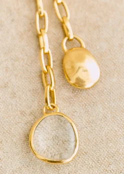 Online Sezane Kette Arya Transparent goldfarben