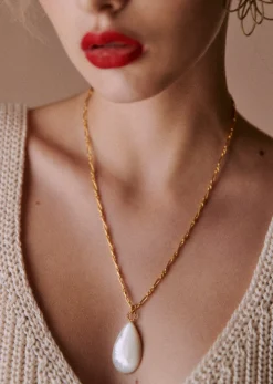 Discount Sezane Kette Gwenael Perlmutt goldfarben