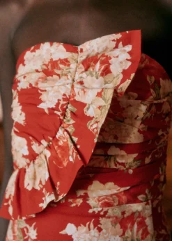 Hot Sezane Kleid Pauline Floral Rot