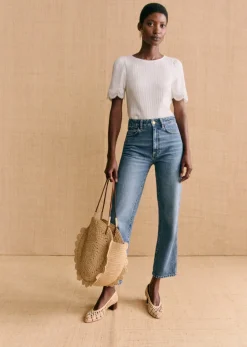 Discount Sezane Korb Jude Raphia naturfarben