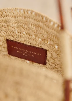 Discount Sezane Korb Jude Raphia naturfarben