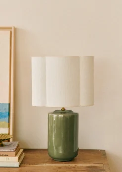 Online Sezane Lampe Mezzo - Salbei Boléro Lampenschirm - Ecru Jute