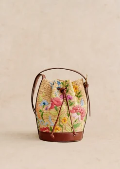 New Sezane Mini Bucket Bag Farrow Raphia