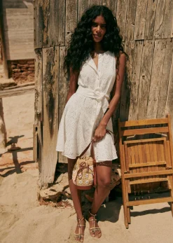 New Sezane Mini Bucket Bag Farrow Raphia