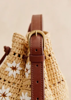 New Sezane Mini Bucket Bag Farrow Raphia