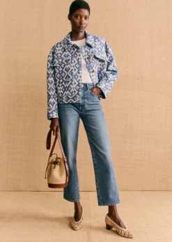 New Sezane Mini Bucket Bag Farrow Raphia