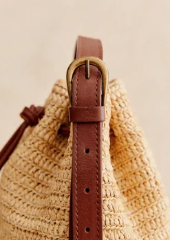 New Sezane Mini Bucket Bag Farrow Raphia