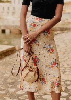 Hot Sezane Mini-Geldbeutel Zélie Raphia naturfarben