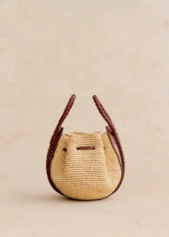 Hot Sezane Mini-Geldbeutel Zélie Raphia naturfarben