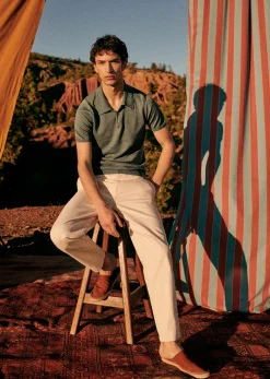 Clearance Sezane Polo-Shirt Caio Khaki