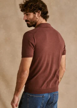 Discount Sezane Polo-Shirt Ezio Rostbraun meliert