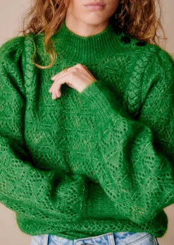 Clearance Sezane Pullover Anneka Grün 70er