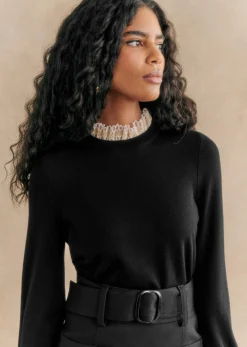 New Sezane Pullover Audrey Schwarz