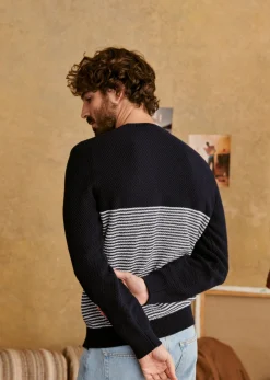 Hot Sezane Pullover Bennett Marineblau/Ecru