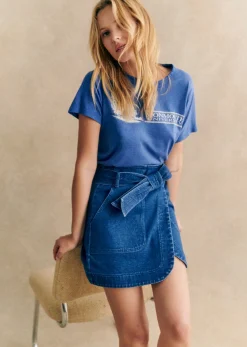 Online Sezane Rock Lana Blau Denim dunkel
